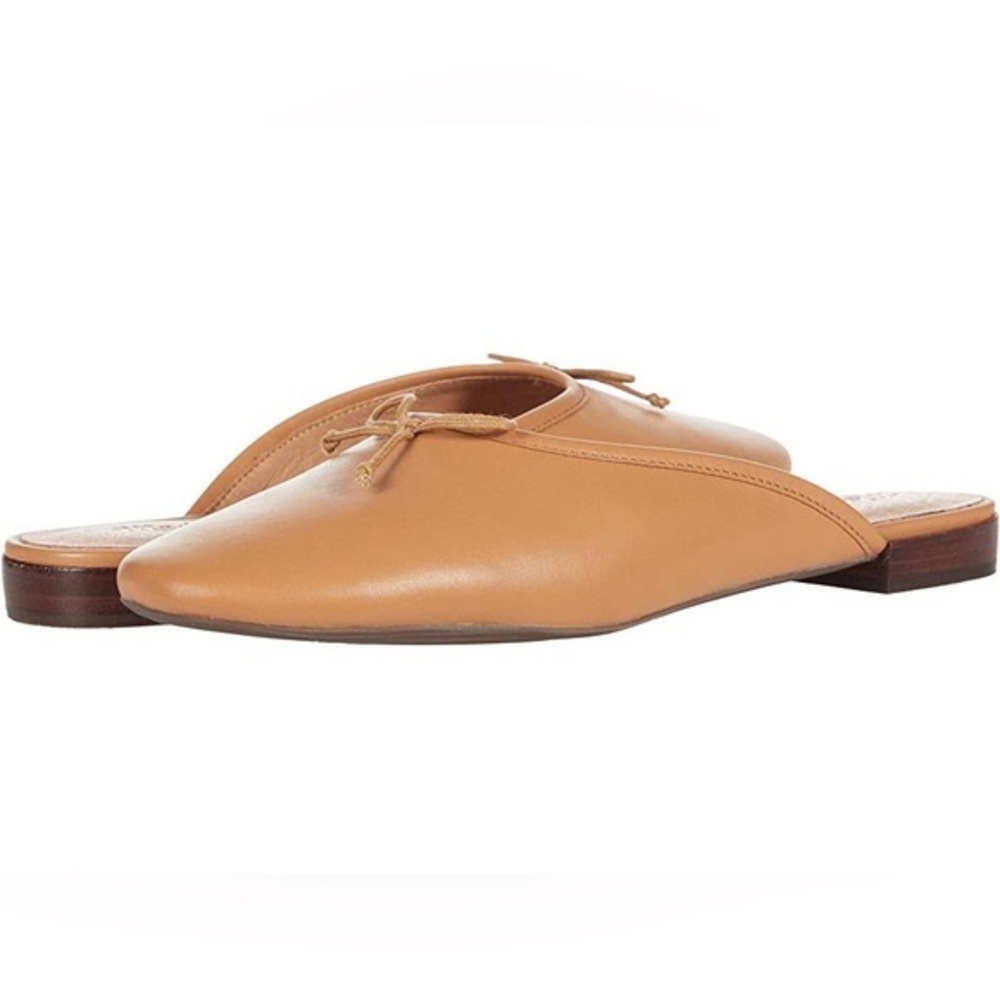 The Adelle Ballet Mule in Leather Tan size 9